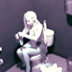 Fourth pic of Hot Blonde Babe Masturbate On Public Toilet - FAPCAT