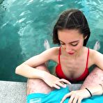 Second pic of Accidentally cum in her pussy near the rooftop pool - SolaZola - AmateurPorn