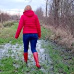 First pic of Miss Nica Nordic Fetishclips | Matschwalk in the bog for my rubber boot fetishists