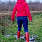 Second pic of Miss Nica Nordic Fetishclips | Matschwalk in the bog for my rubber boot fetishists