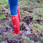 Third pic of Miss Nica Nordic Fetishclips | Matschwalk in the bog for my rubber boot fetishists