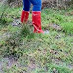 Fourth pic of Miss Nica Nordic Fetishclips | Matschwalk in the bog for my rubber boot fetishists