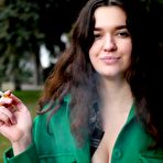 Fourth pic of Russian Smokers | Beautiful brunette is smoking cork strong cigarettes