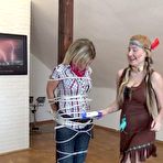 Second pic of bound-ticklish-girl | Melina and Steffie - Cowboy and Indians Part 3 of 6