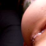 Third pic of Close-up pussy fuck fetish. Cum on red lips in lipstick. Slow motion - AmateurPorn