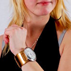 First pic of WatchGirls.net | Kylie wearing her own Geneva huge cuff watch