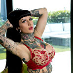 Second pic of Jessie Lee Inked Up Babe in Red Lingerie