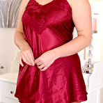 First pic of Jenny James Satin Slip Negligee With Tan Glossy Legwear Gloss Tights Glamour - Curvy Erotic