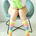 First pic of Jia Lissa in Rainbow Socks