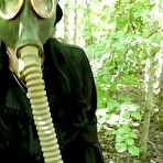 Third pic of mystical-girl.com | in the forest with a dress and a gas mask