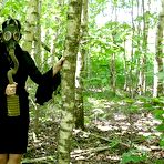 Fourth pic of mystical-girl.com | in the forest with a dress and a gas mask