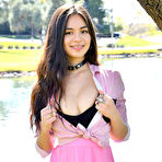 First pic of Alexis in a Pink Skirt by the Lake