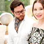 First pic of Amalia Davis screws a tattooed stud in the living room