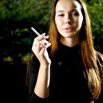 Fourth pic of Russian Smokers | Beautiful Yulia is smoking all white cigarette