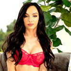 First pic of Alyssa Posey seductively peels off her sexy red lingerie