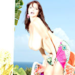 Second pic of Busty brunette MILF Joana Bliss models swimwear - Nude Women Pics