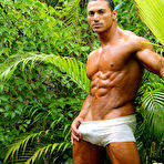 Third pic of Gay muscle boy posing nude - free poolside photoset 5 with Rico