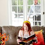 First pic of Redhead teen Krystal Orchid has her braces thickly cum coated by daddy's buddy - PornPics.com