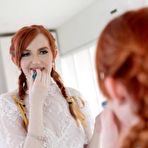 First pic of Pigtailed redhead teen Krystal Orchid in wet white dress drilled by neighbor - PornPics.com