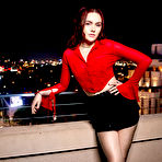 First pic of Freya Parker puts on red satin lingerie to seduce a hung black stud