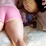 Third pic of Chubby lady masturbating with big dildo