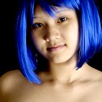 First pic of 18yo Asian girl with a blue wig exhibiting her perfect young body