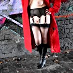 Third pic of Saucy British wife in a long red coat flashes her naughty bits in public including her dirty asshole – Bare Milfs