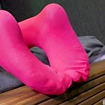 First pic of My sexy feet teasing in opaque pink pantyhose by Mistress Legs | Faphouse
