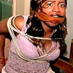 Third pic of tied-and-gagged.com | 27 Yr OLD BEAUTY SALON OWNER IS TIED TO A CHAIR, MOUTH STUFFED, CLEAVE GAGGED, BAREFOOT, TOE-TIED, GAG TALKING AND HANDGAGGED (D74-3)