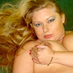 First pic of Overweight blonde Luscious Models masturbates with a vibrator in black boots