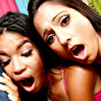 First pic of Latina babes Carmella and Reena fuck monster cock with bukkake