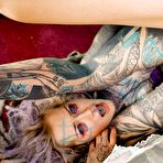Third pic of Heavily tattooed girls have a threesome with a man friend of theirs