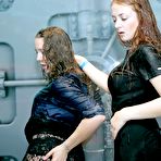 First pic of Collection of lesbian girls getting soaked by a sprinkler system while dancing