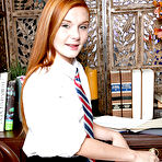 First pic of Barely legal redhead Alex Tanner strips off schoolgirl clothes to masturbate