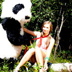 First pic of Young girl Penny gets banged by a Panda on a boulder near the woods