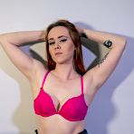 First pic of Redheaded chick Lexa Reed sports mesh nylons during sex with her man friend