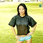 First pic of Asian hottie Asa Akira practice titjobs and blowjobs after football