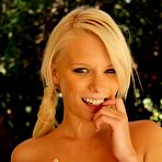 Fourth pic of Sporty teen blonde Elaina Raye gives a blowjob and gets fucked outdoor