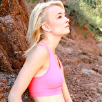 Third pic of Delicious blonde with tiny tits Maddy Rose gets turned on while hiking
