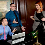 First pic of Redhead secretary Siri makes the office guys wild with her melons and skills