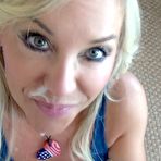 Fourth pic of Blonde housewife concludes a POV blowjob with a mouthful of sperm