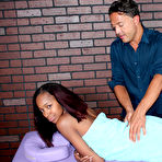 First pic of Black girl Stephanie Reigns sports a pearl necklace thanks to her masseur