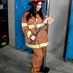 First pic of Fabulous hottie in firefighter uniform Jayden Jaymes goes naked