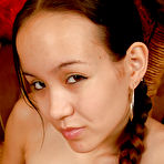 Fourth pic of Petite Asian amateur Amai Liu baring small breasts and bald vagina