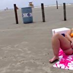 Fourth pic of Overweight blonde Dee Siren removes her bikini to go nude on a beach
