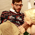 Third pic of Xmas threesome with beautiful teenage babes Angel Smalls & Kenzie Reeves