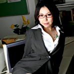 First pic of Japanese secretary Minami Kitagawa finger spreads her pussy atop her desk