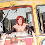 Third pic of Blonde amateur Sweet Susi gets naked afore a rail car while her friend watches