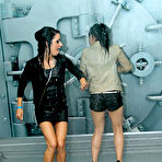 Second pic of Clothed dancing girls get soaking wet when the sprinkler system malfunctions