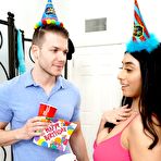 Second pic of Curvy Latina teen Violet Myers blows a guy while at a birthday party